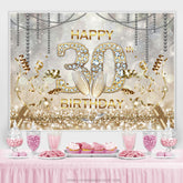 Lofaris Gold Bokeh Diamons Happy 30th Birthday Party Backdrop
